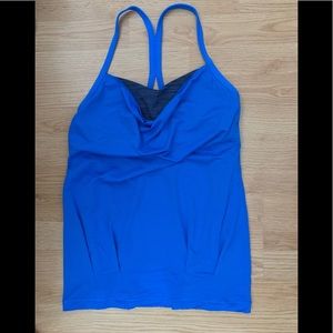 Lululemon Blue Flowy Pleated Power Y Tank